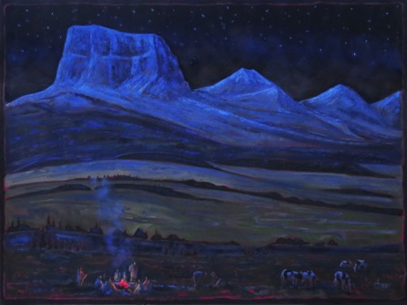 Blackfoot Camp, Chief Mountain 48 x 71
oil on canvas $5900 Blackfoot Camp, Chief Mountain 48 x 71
oil on canvas $5900